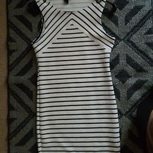 White and black stripped forever 21 dress